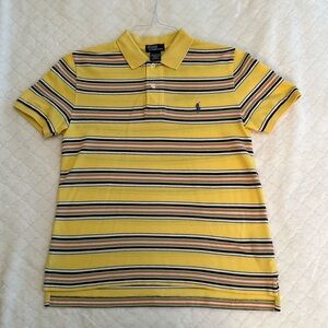 Striped Pique/Mesh Polo Boys’ Size M (10-12)